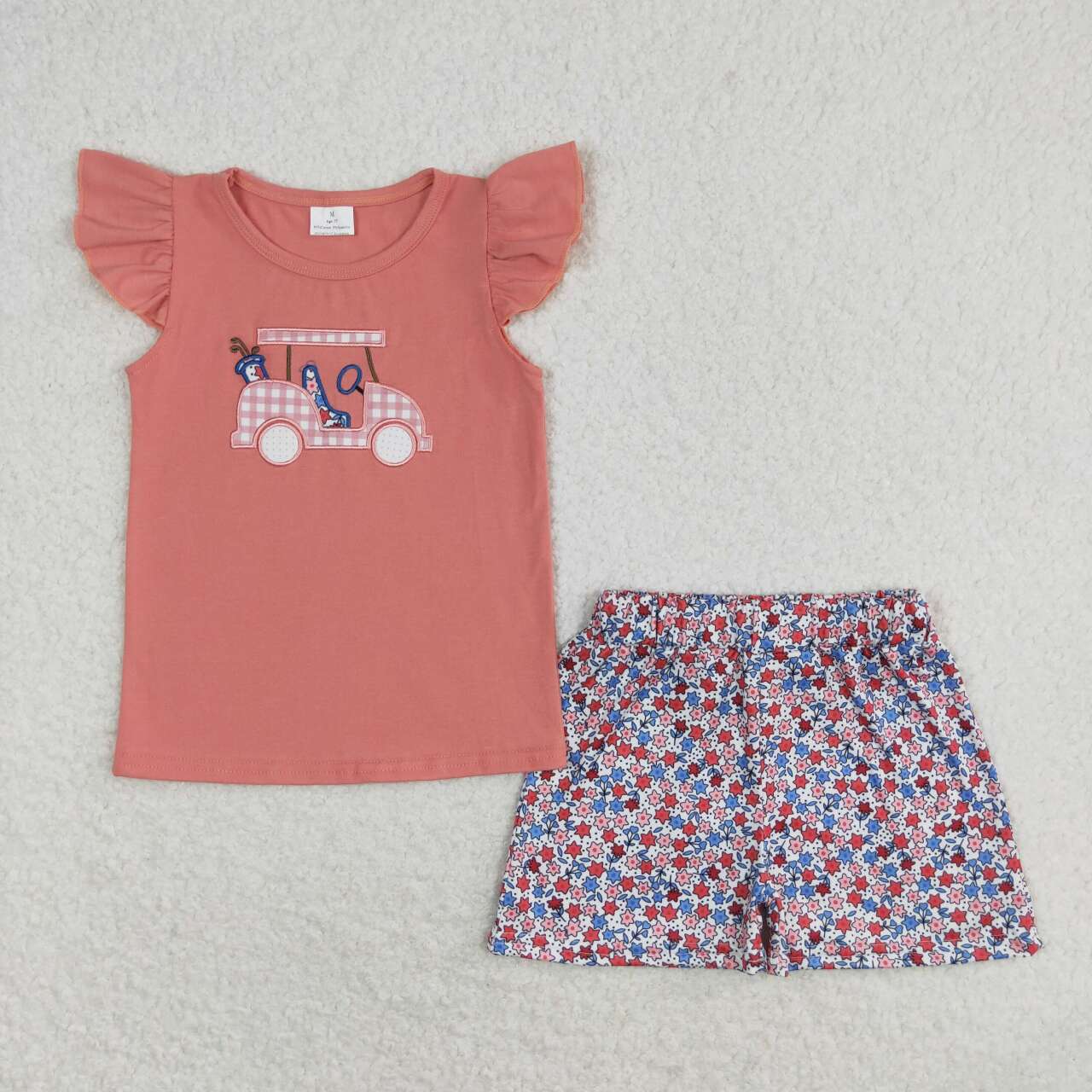 embroidery golf girl shorts set