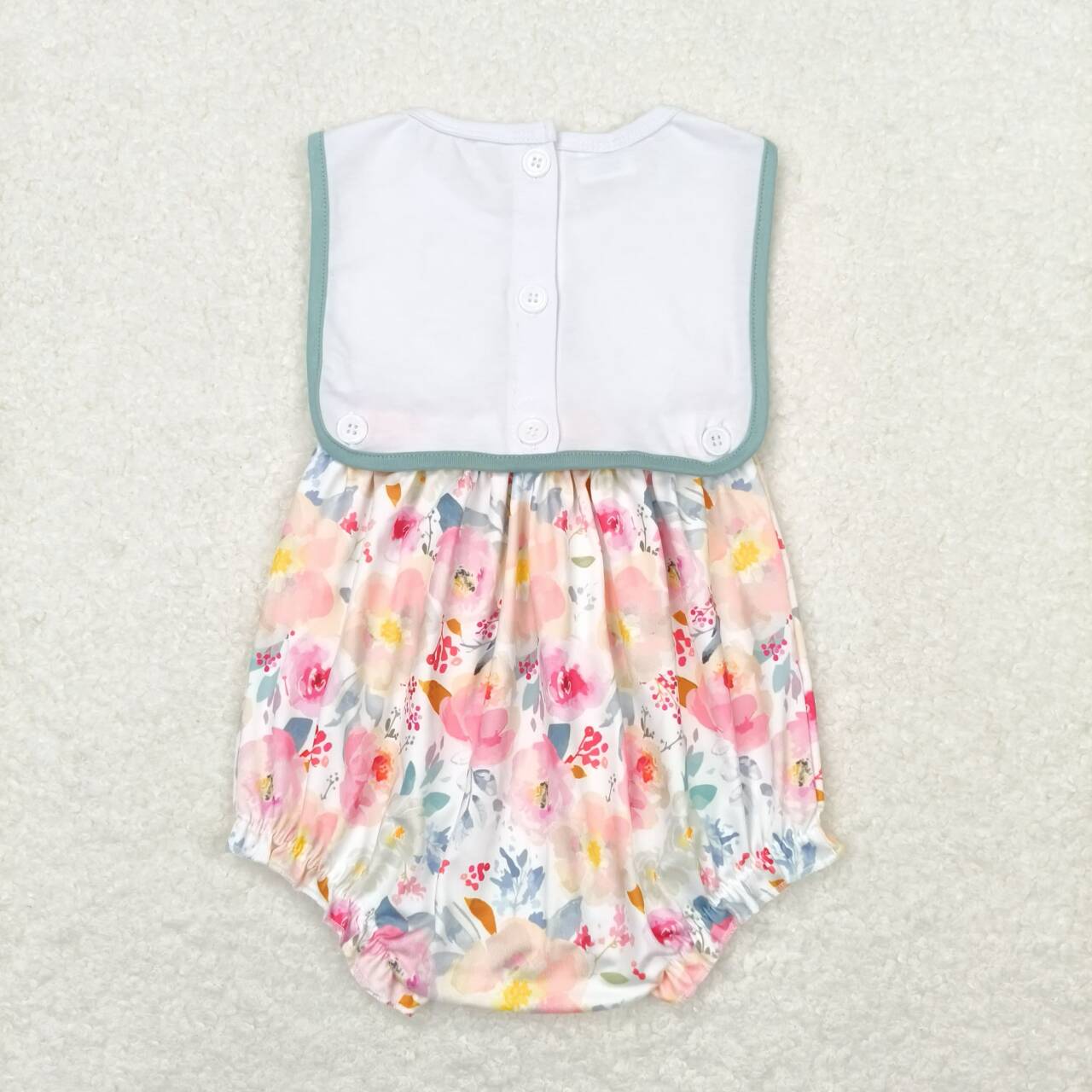 i love mom embroidery floral baby girl romper