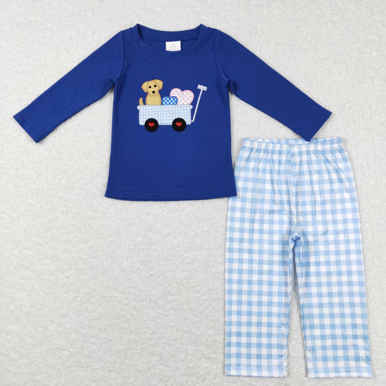baby boy dog heart target embroidery pants set