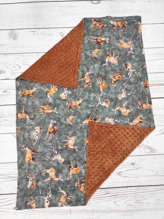 gone hunting duck deer print minky blanket