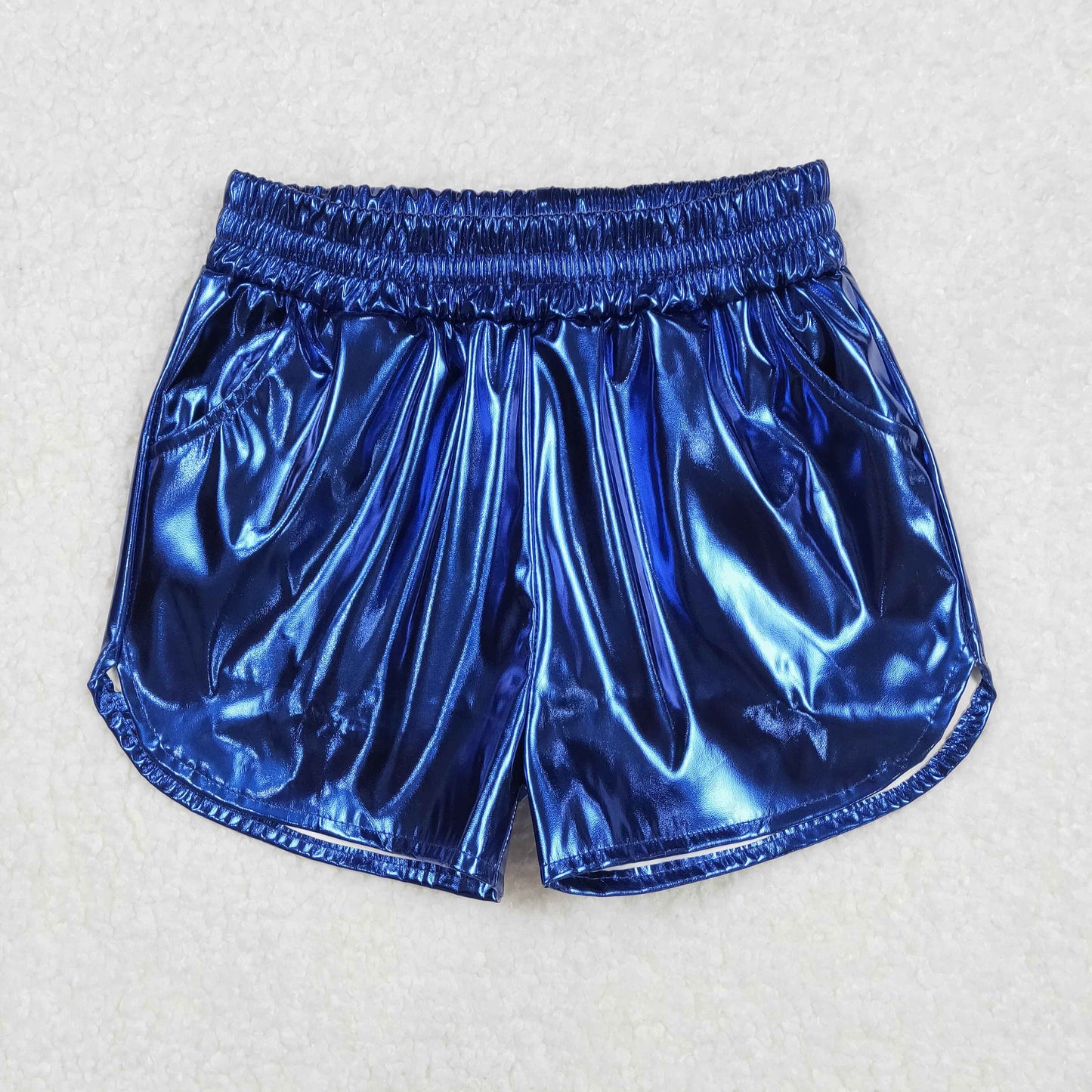 royal blue metallic shiny sparkly shorts
