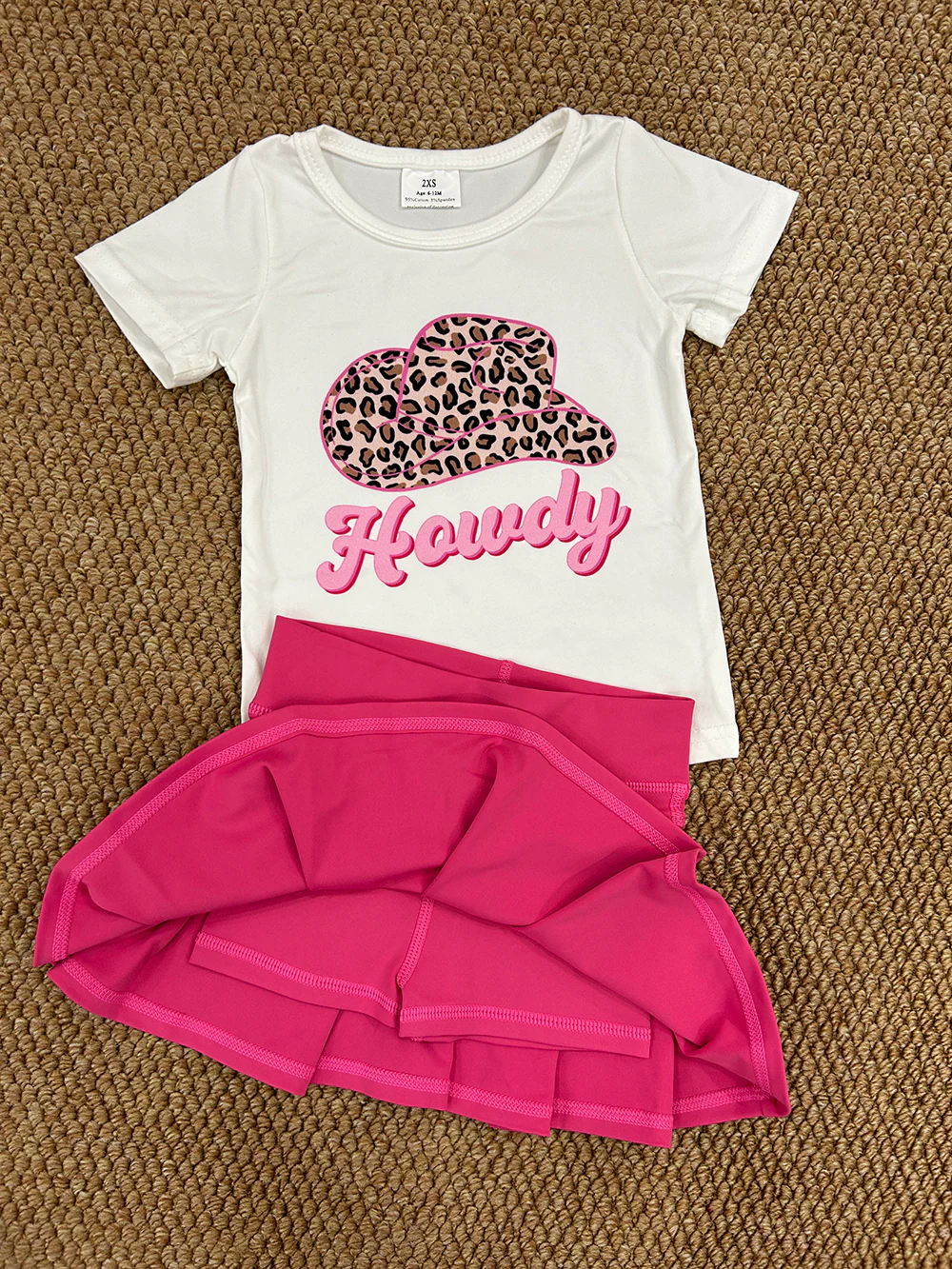 howdy tee athletic pleated cheer skirt set