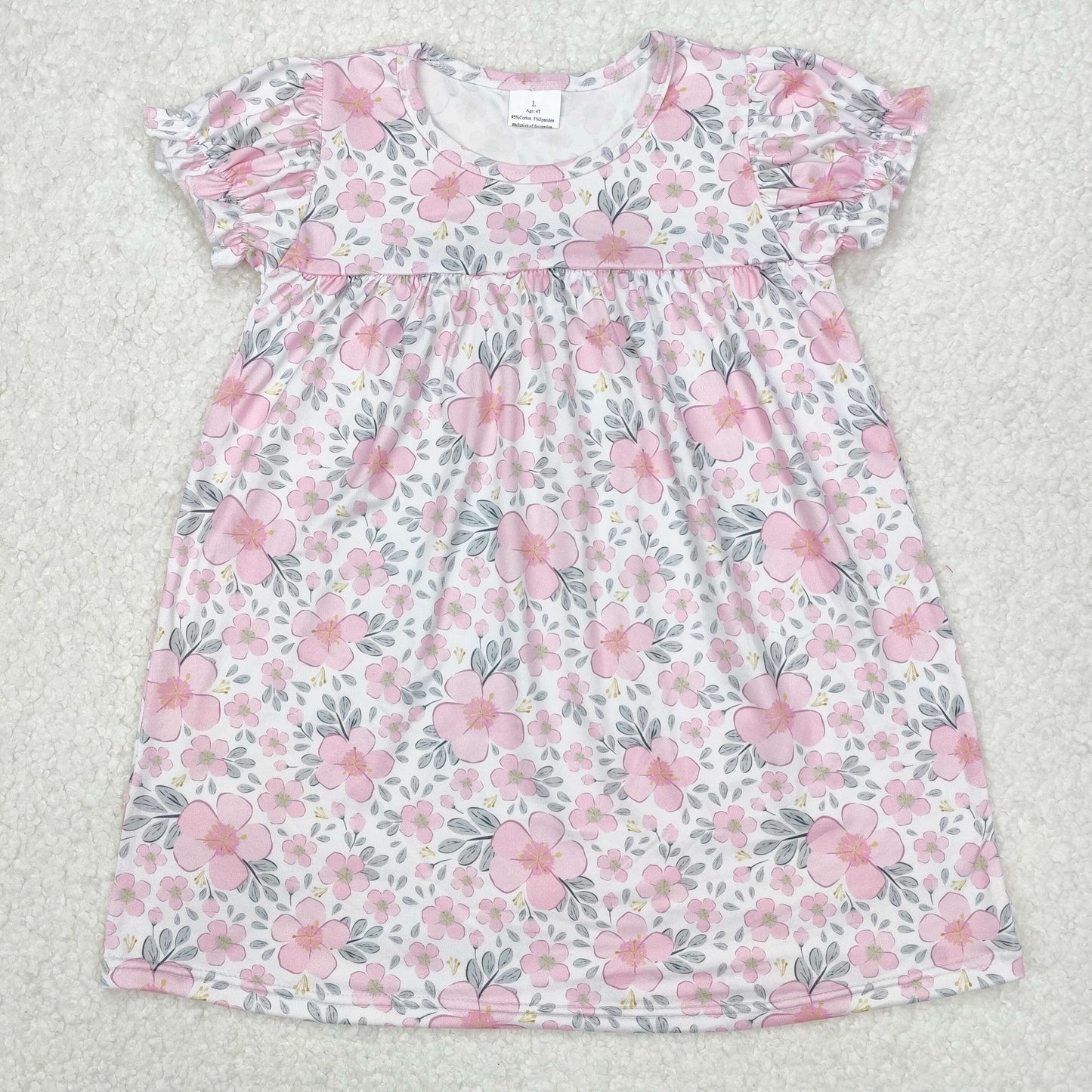 pink floral dress kids dresses