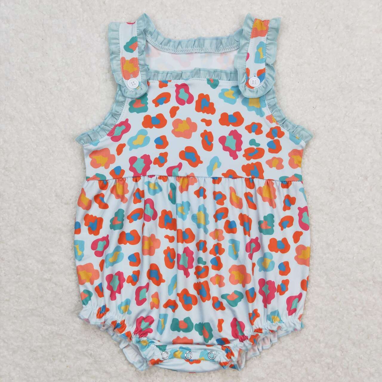 baby girl coloful leopard tank bubble