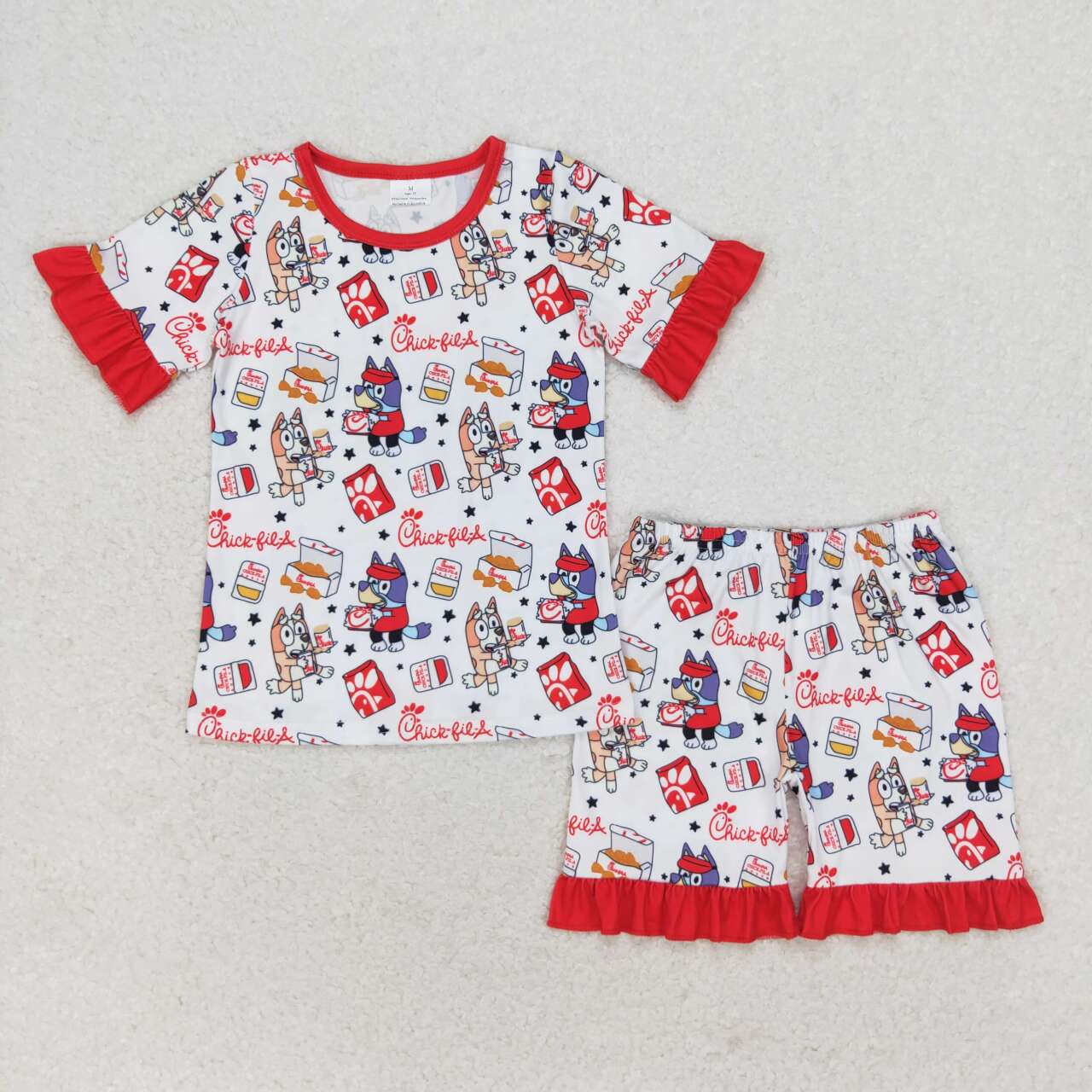 blu*y chick-fil-A girl shorts pajamas