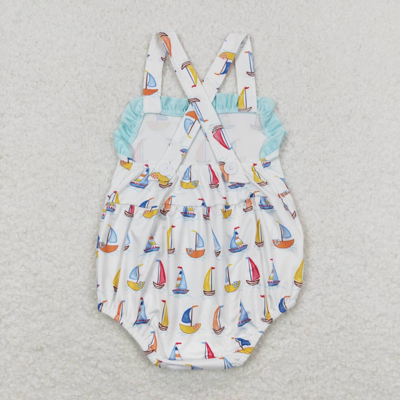 baby girl sailboat cross back bubble infant clothing