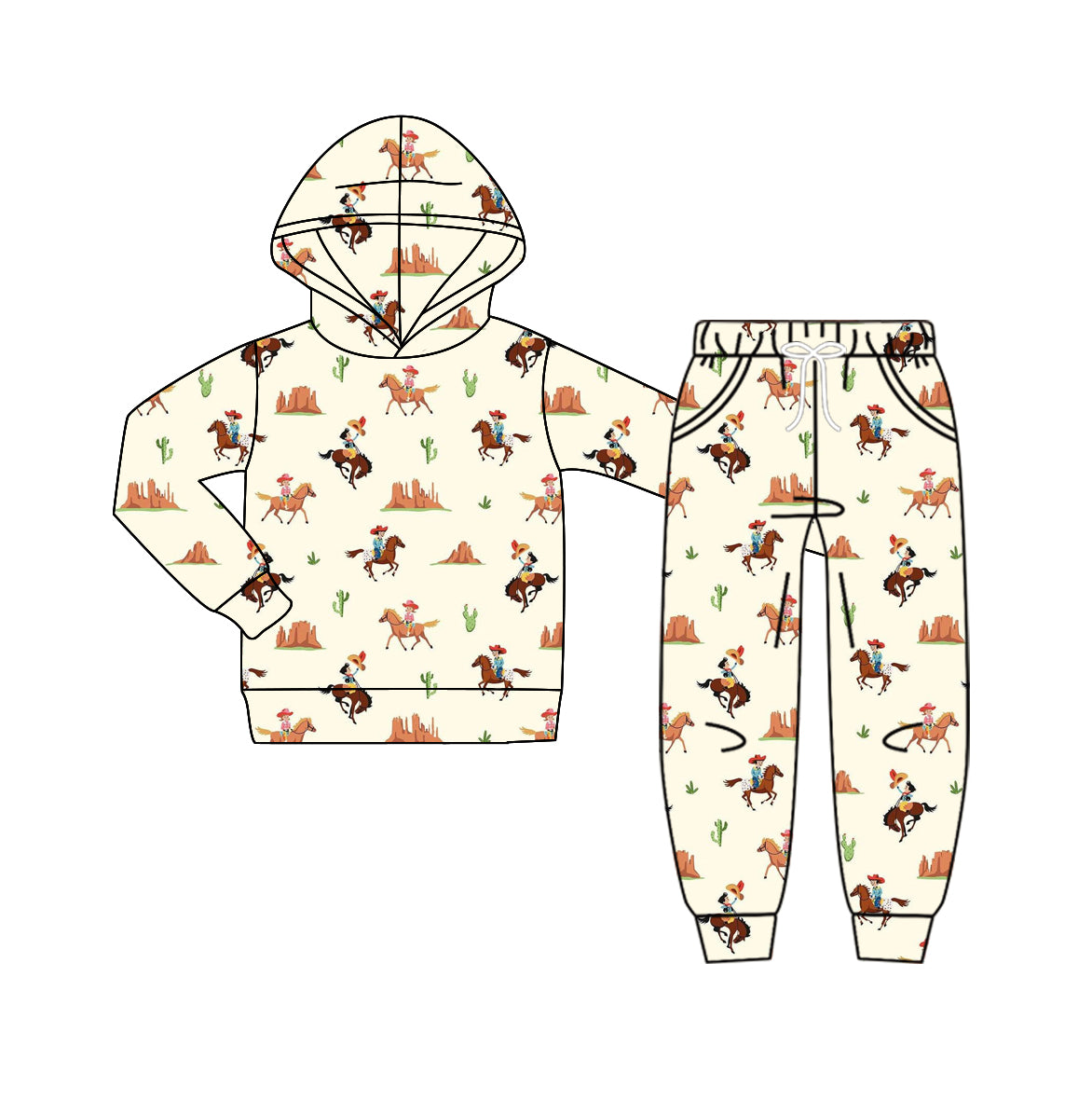 TAT 6-7 weeks MOQ 5 Rodeo Hoodie Set