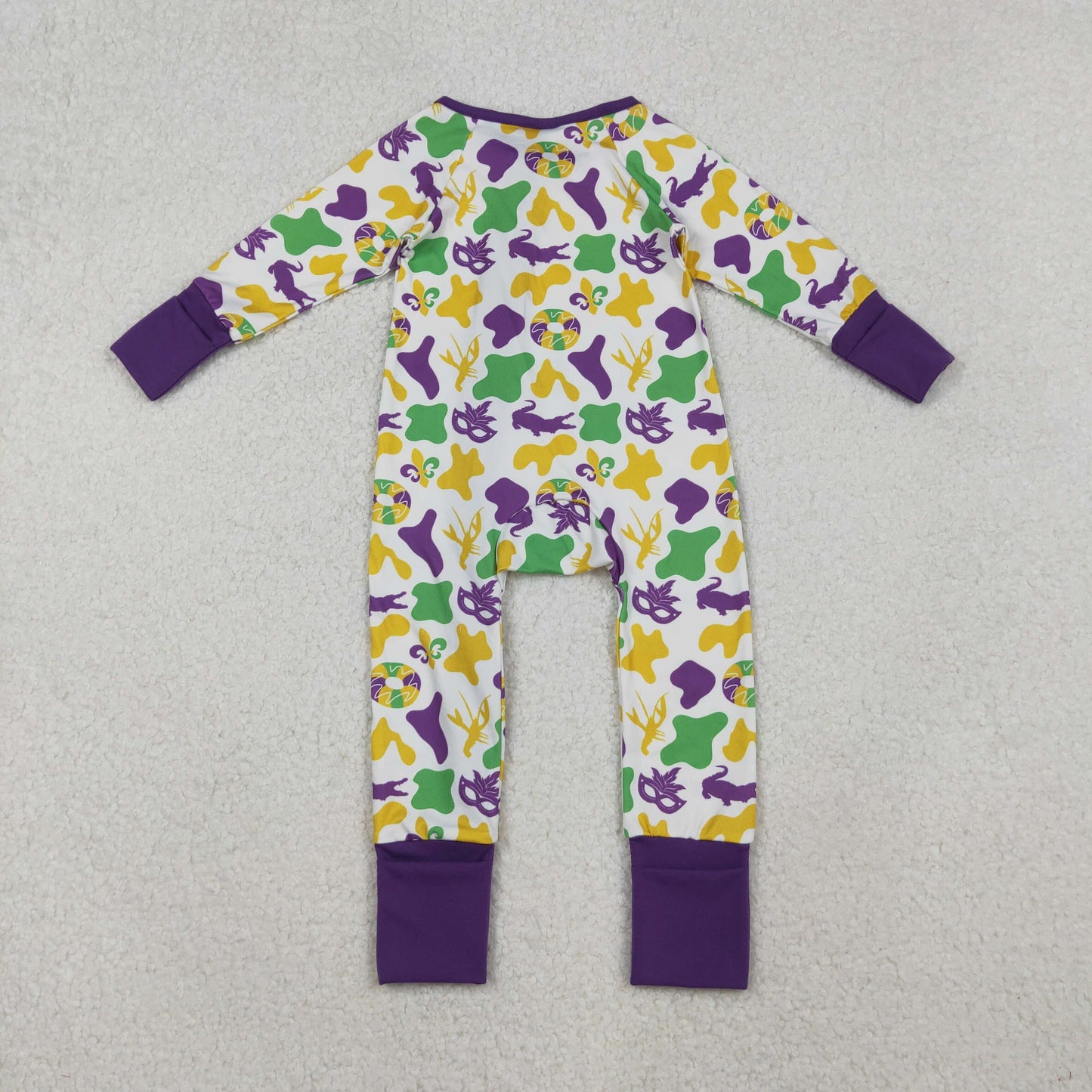 purple green gold mardi gras baby sleeper
