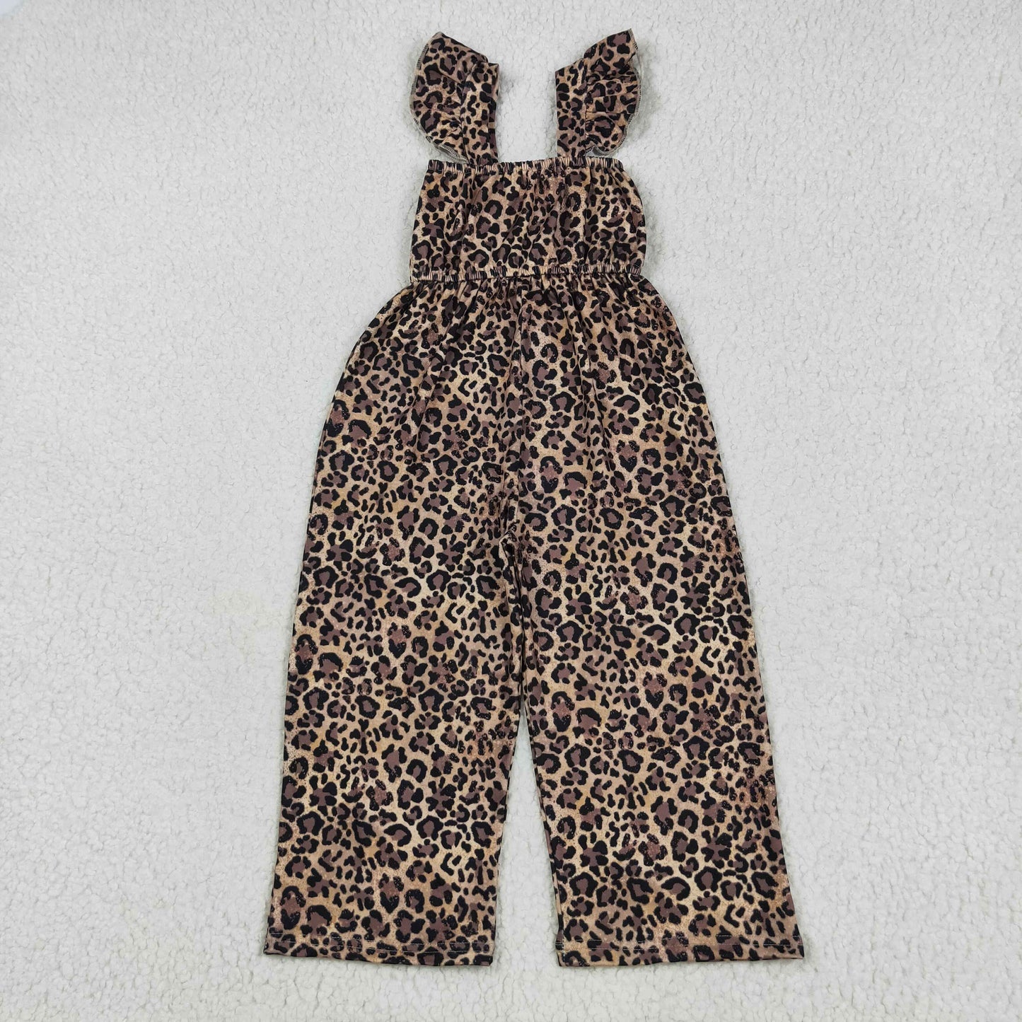 leopard straight pants jumpsuit