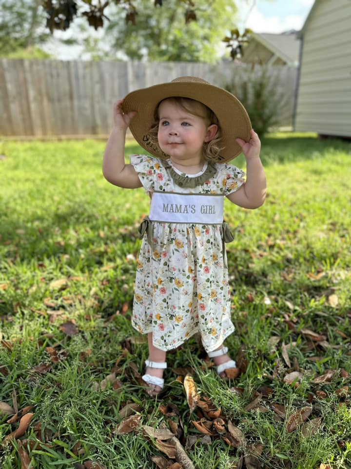 sage floral mama's girl dress