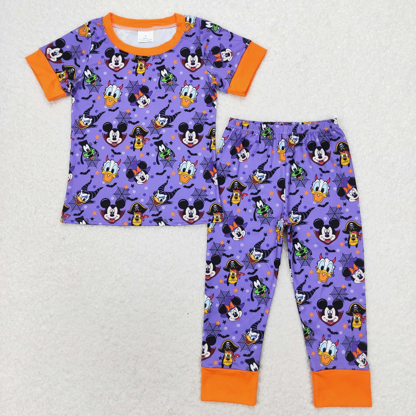 boy halloween short sleeve mouse pajama purple