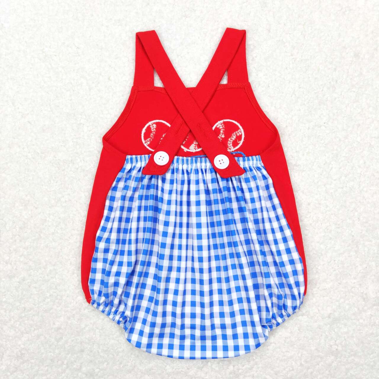 baby boy red baseball embroidery cross bubble