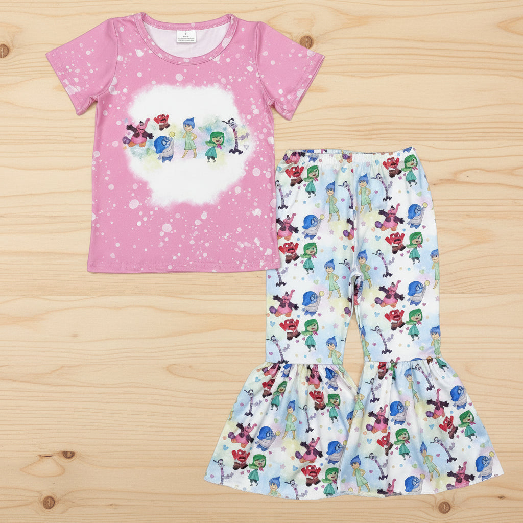 toddler girl short sleeve cartoon outfit bells set