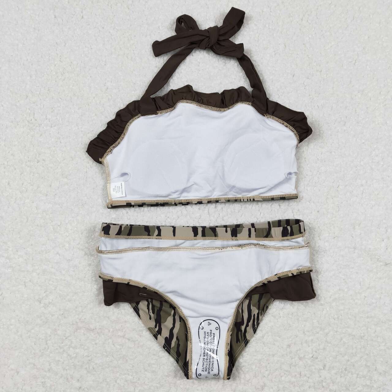 halter camo print girl two piece swimsuit