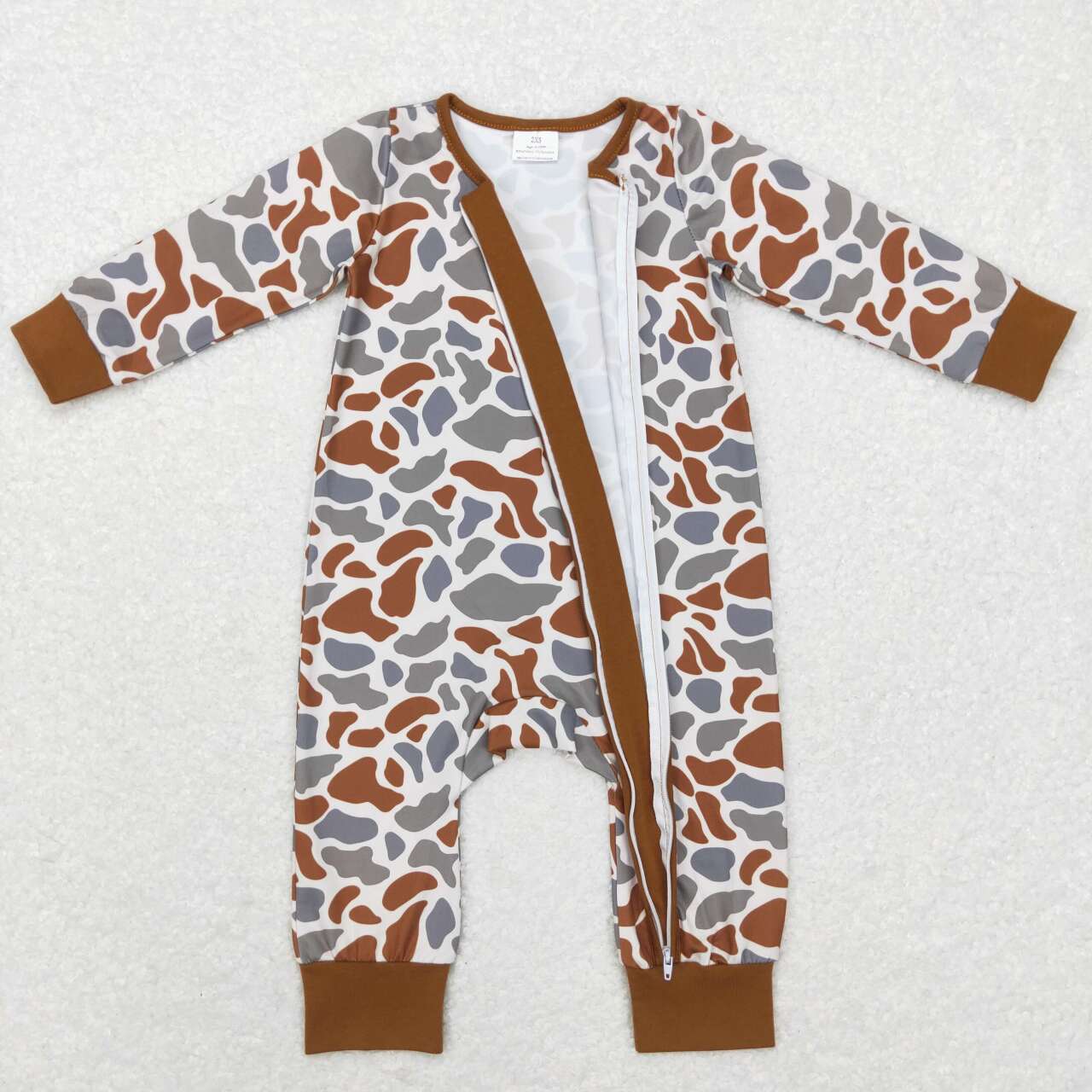 camo romper baby boy zip sleeper