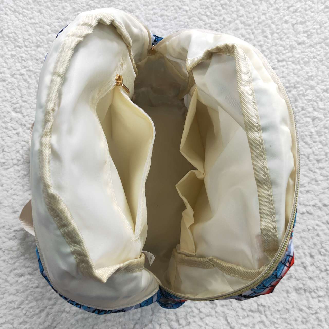 turquoise print child bag backpack