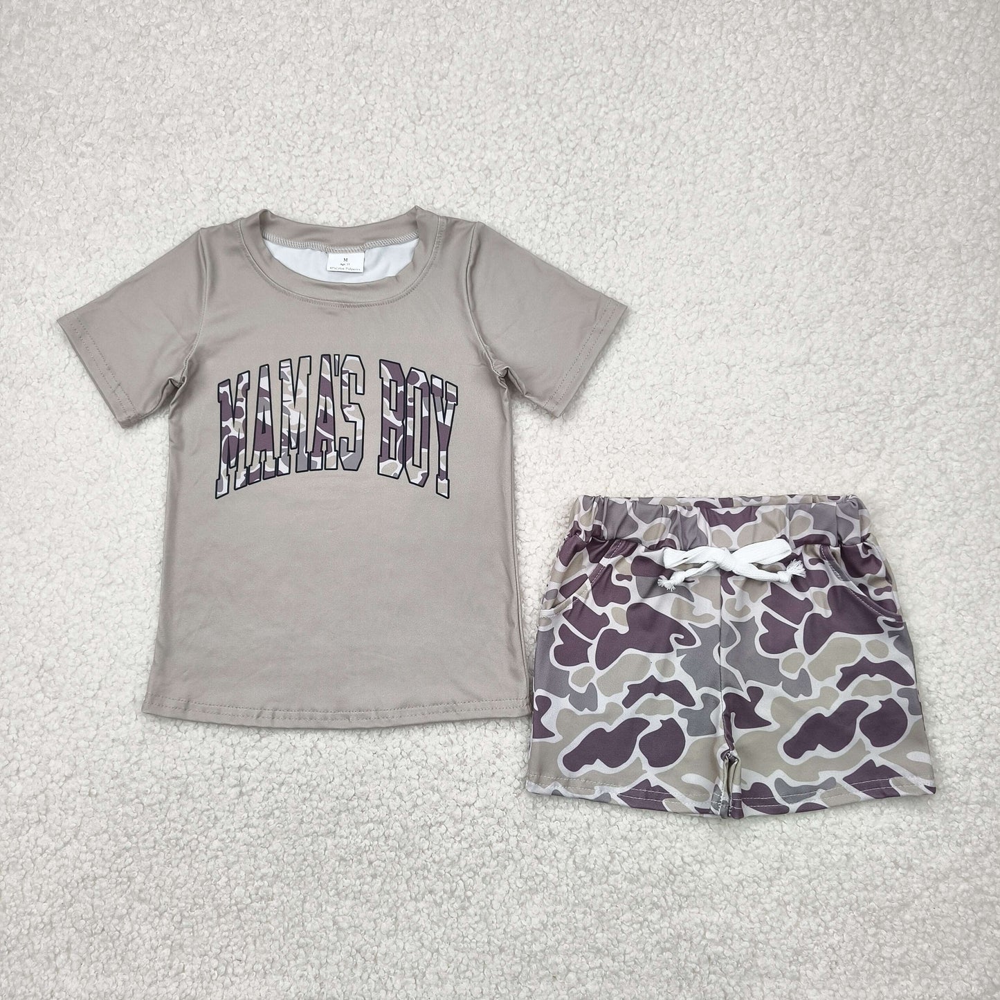 mama's boy camo shorts set