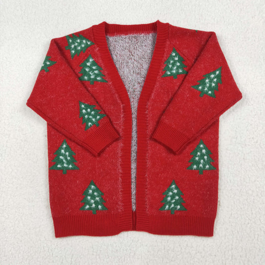 toddler girl red christmas tree cardigan sweaters