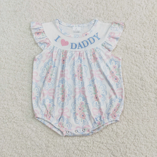 father's day embroidered i love daddy floral bubble