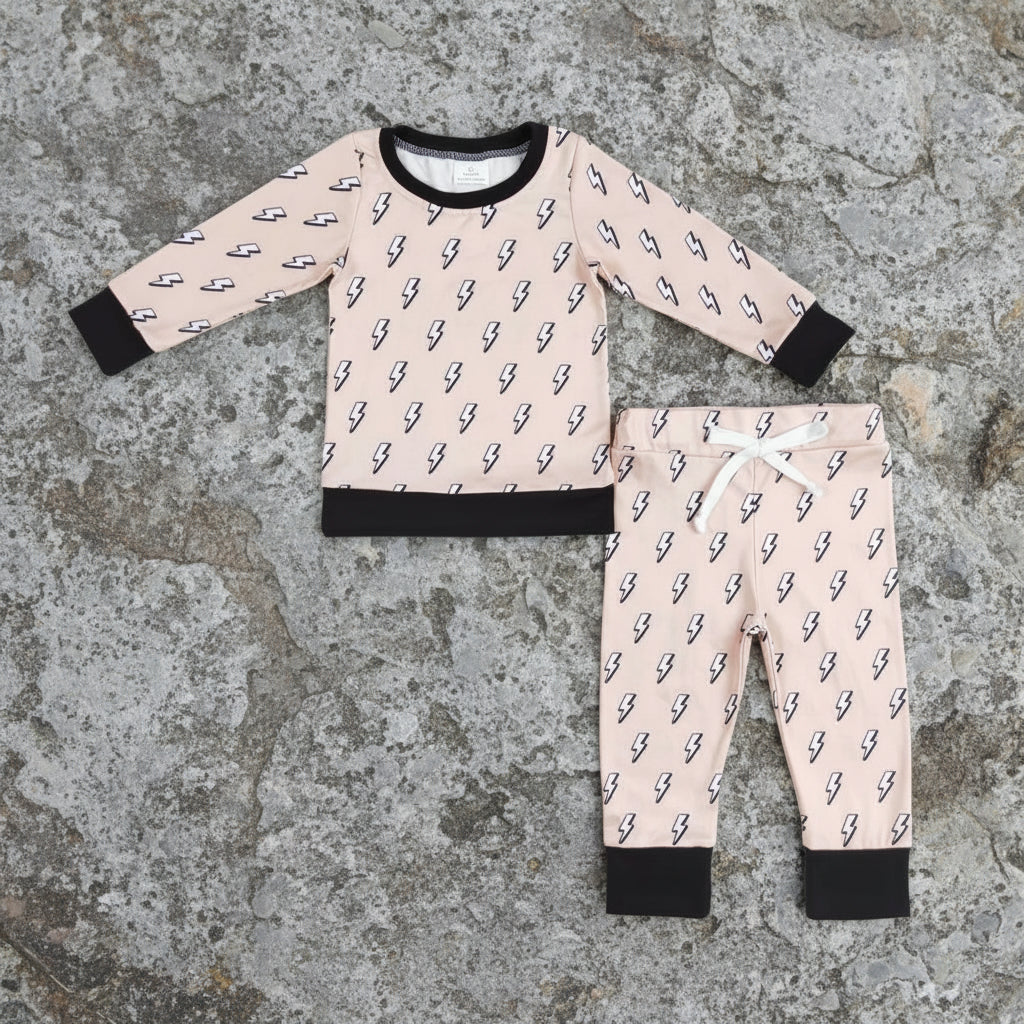 lightning print boys fall outfit