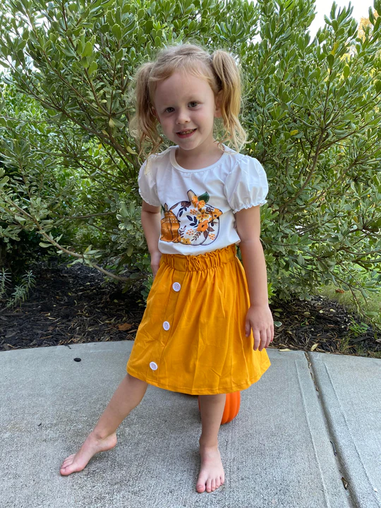 Floral Pumpkin Skirt Outfit