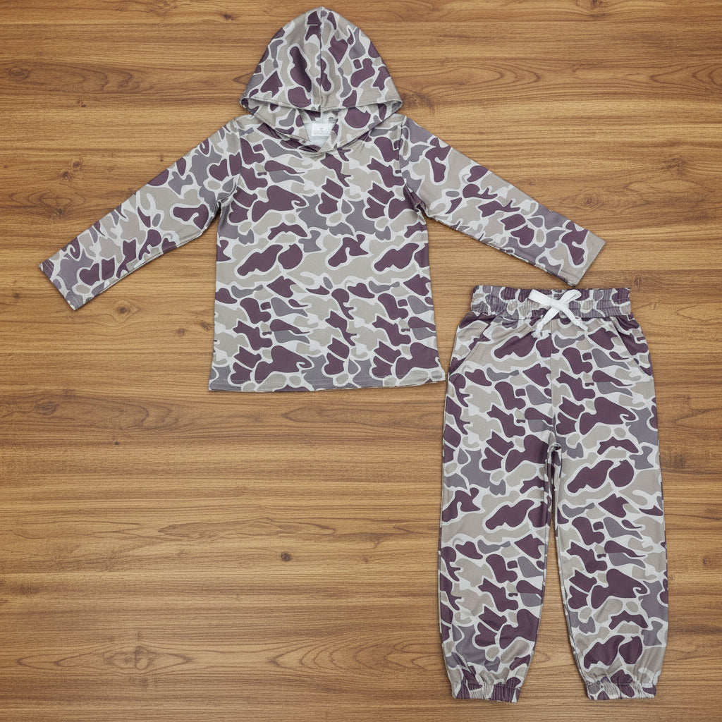 long sleeve camo hoodie outfit kids clothing