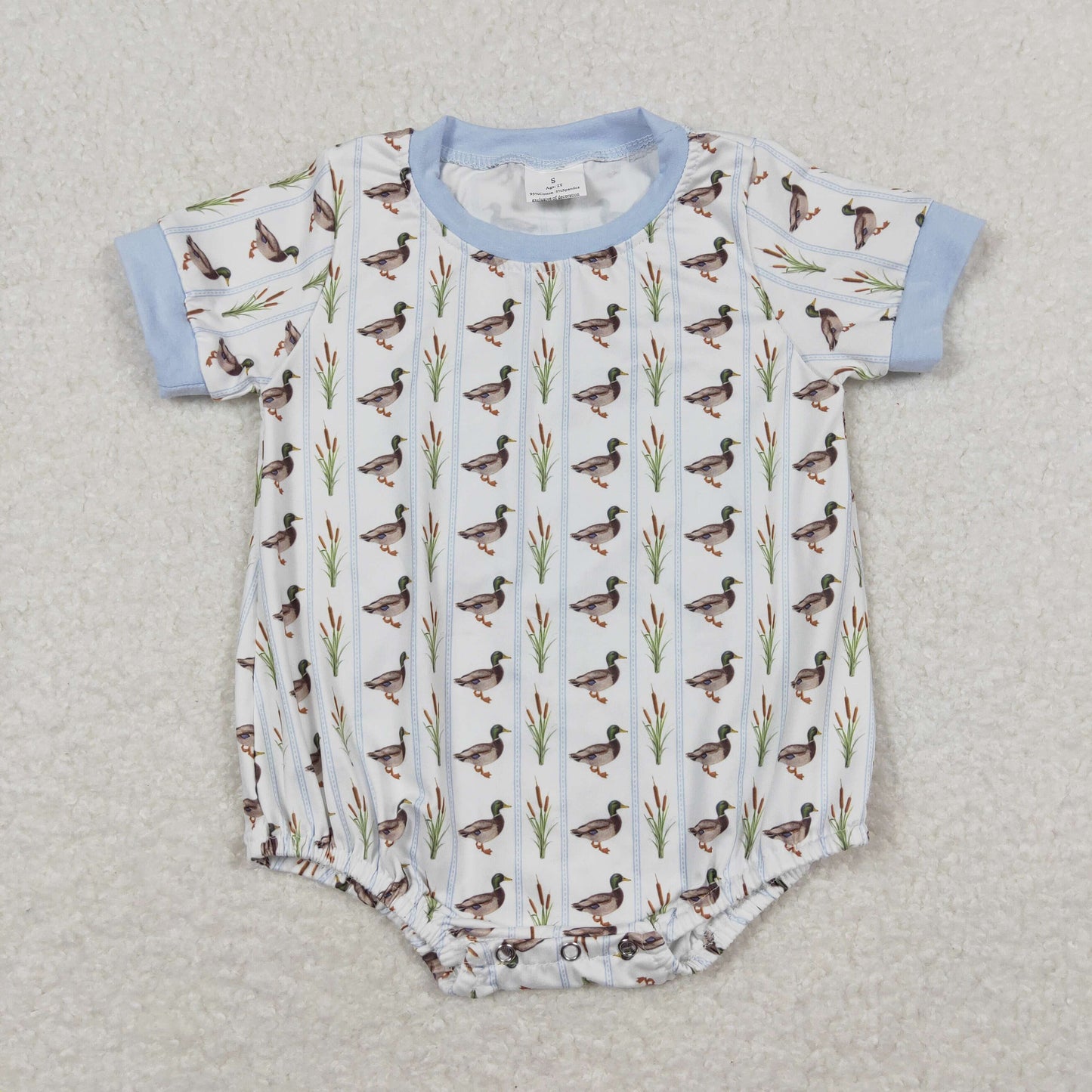 duck print baby boy bubble infant clothes