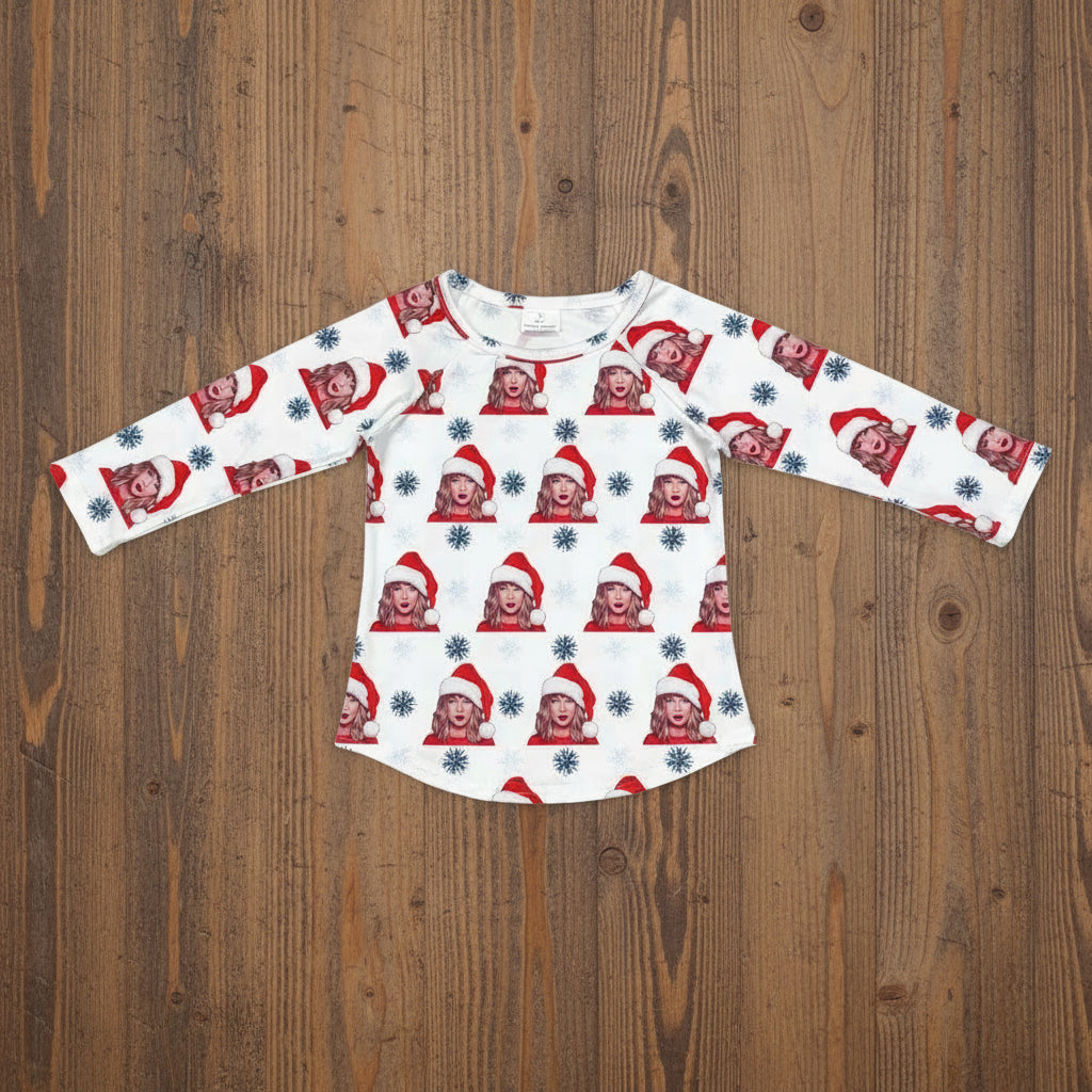 santa taylor shirt Christmas girl top clothes