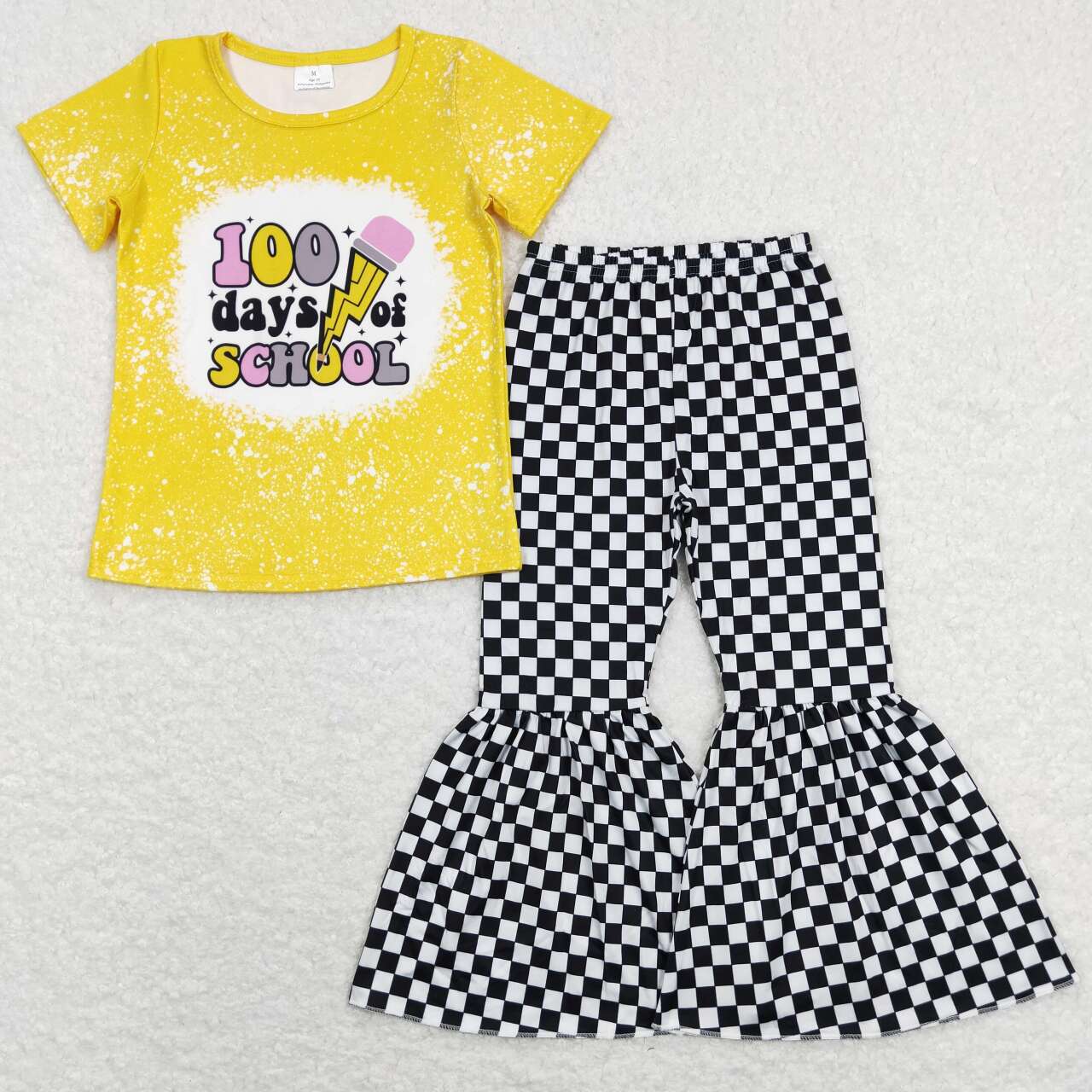 girl back to school bell bottom pants set