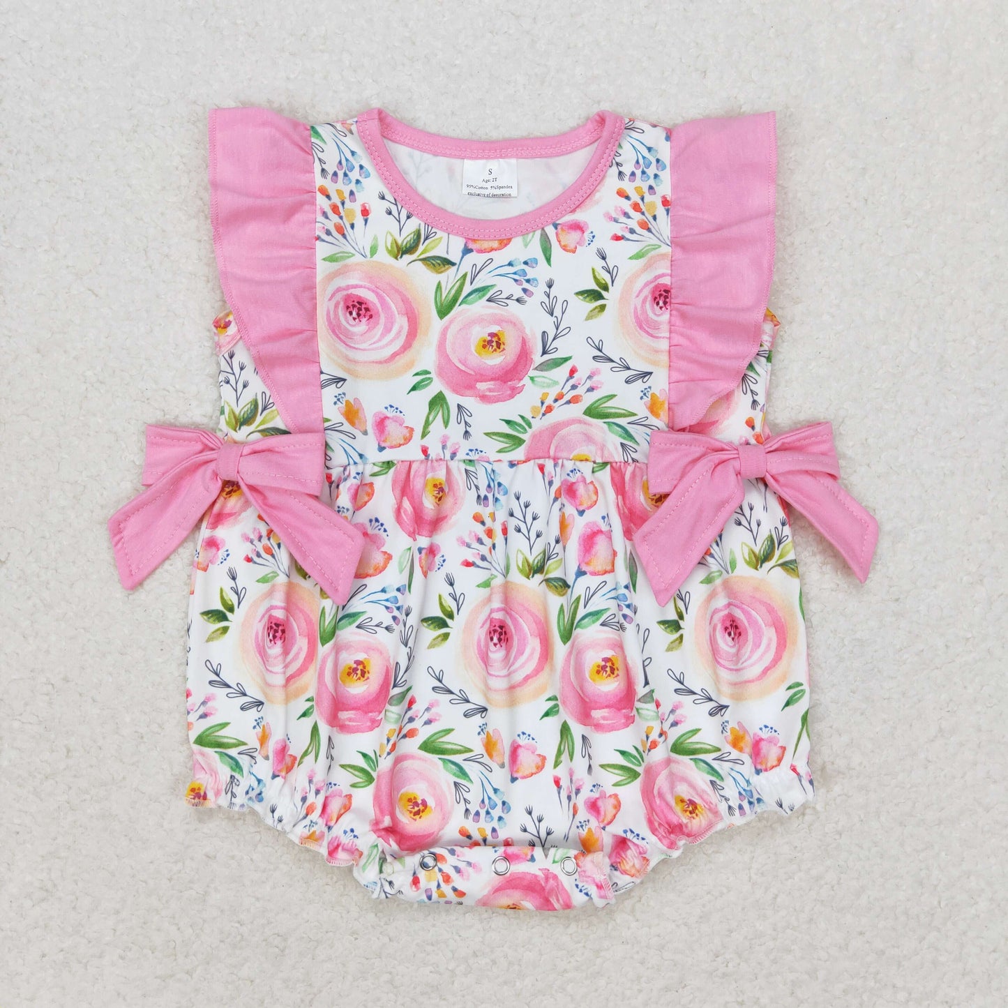 summer flower girl bow bubble pink