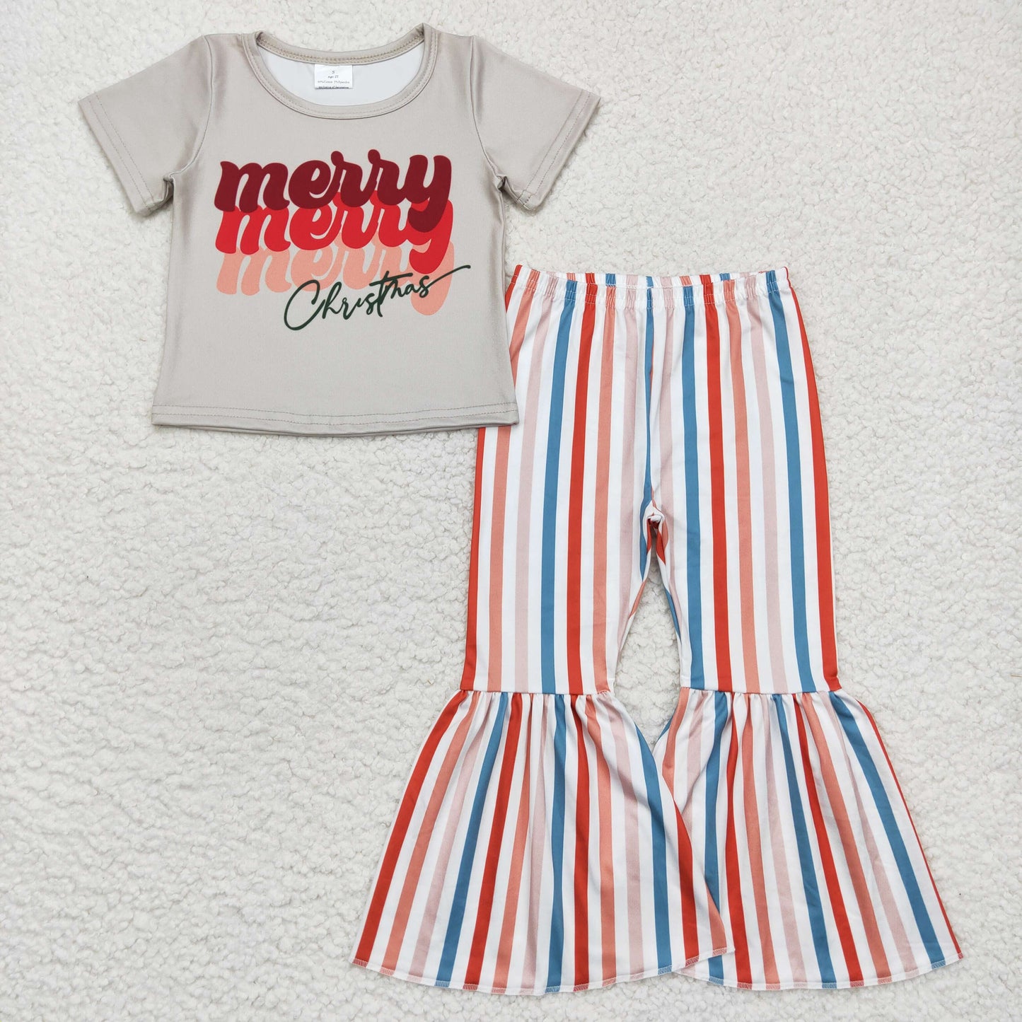 merry christmas stripe bell bottom boutique outfit