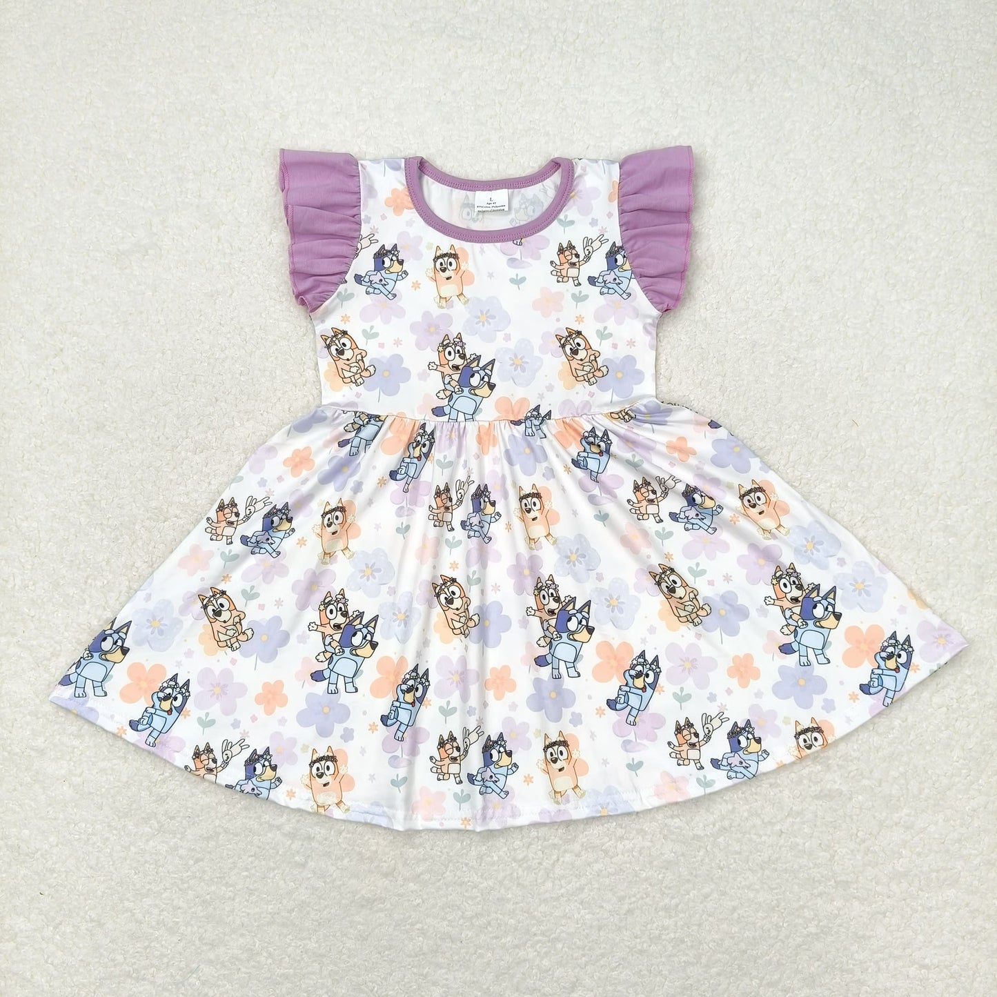 Flutter sleeve dog twirl dress