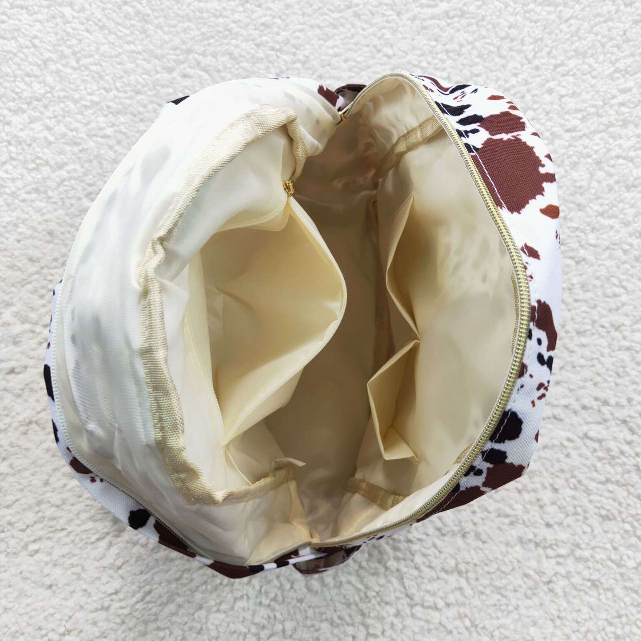 Cow print kids backpack school bag