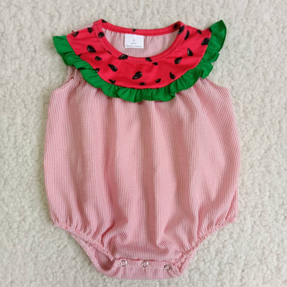 watermelon seeds red striped bodysuit baby clothing