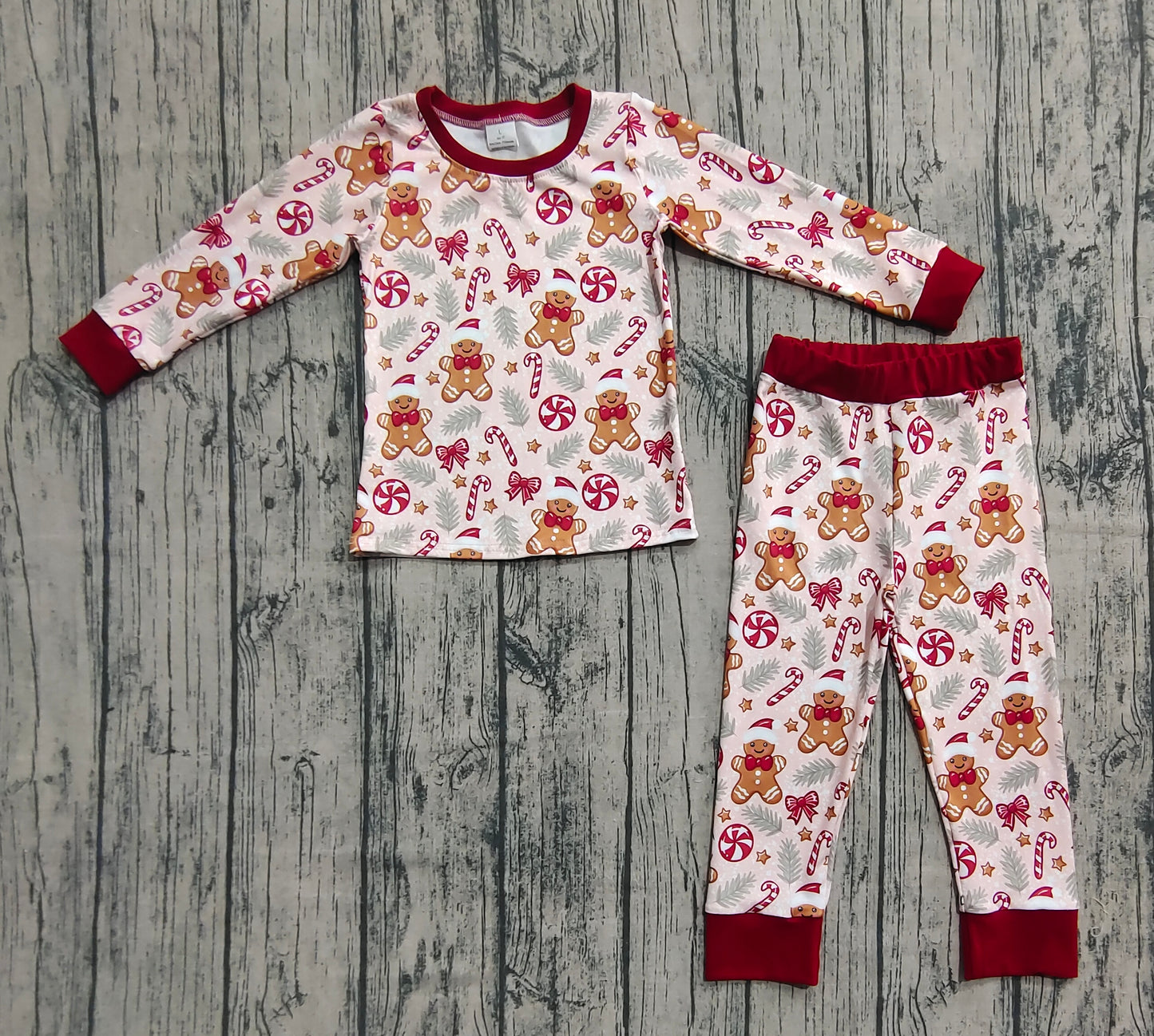 pre order girl christmas gingerbread pajama set