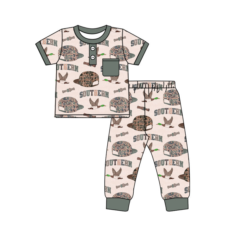 pre order camo hunting duck call short sleeve two pieces boys pajama