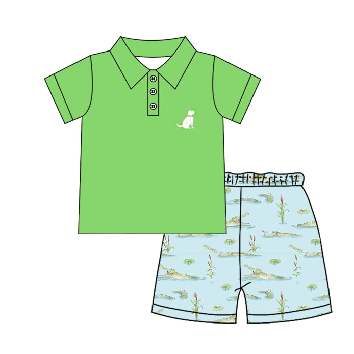 Pre order crocodile boy shorts set