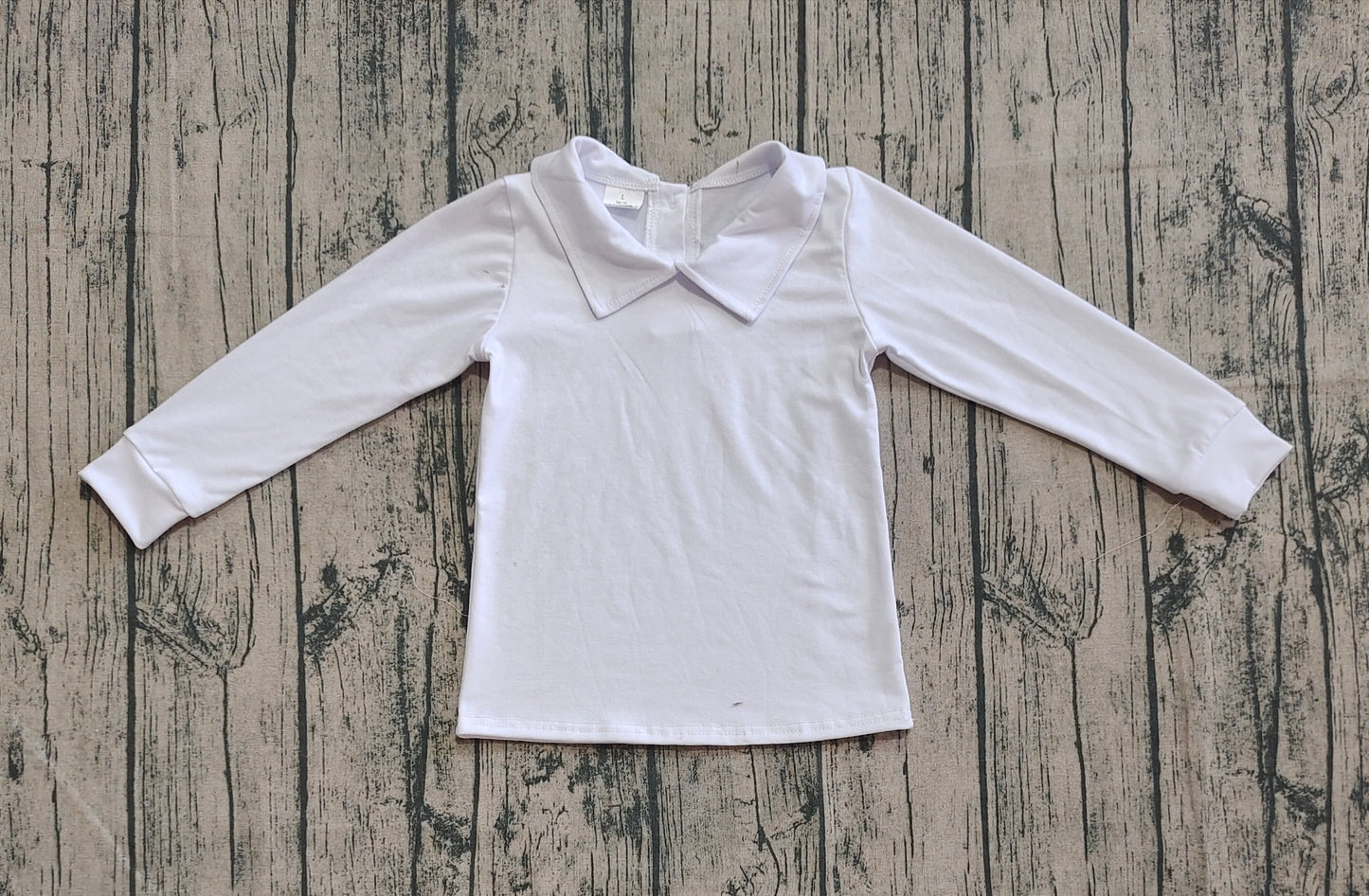 pre order long sleeve white collared boy shirt