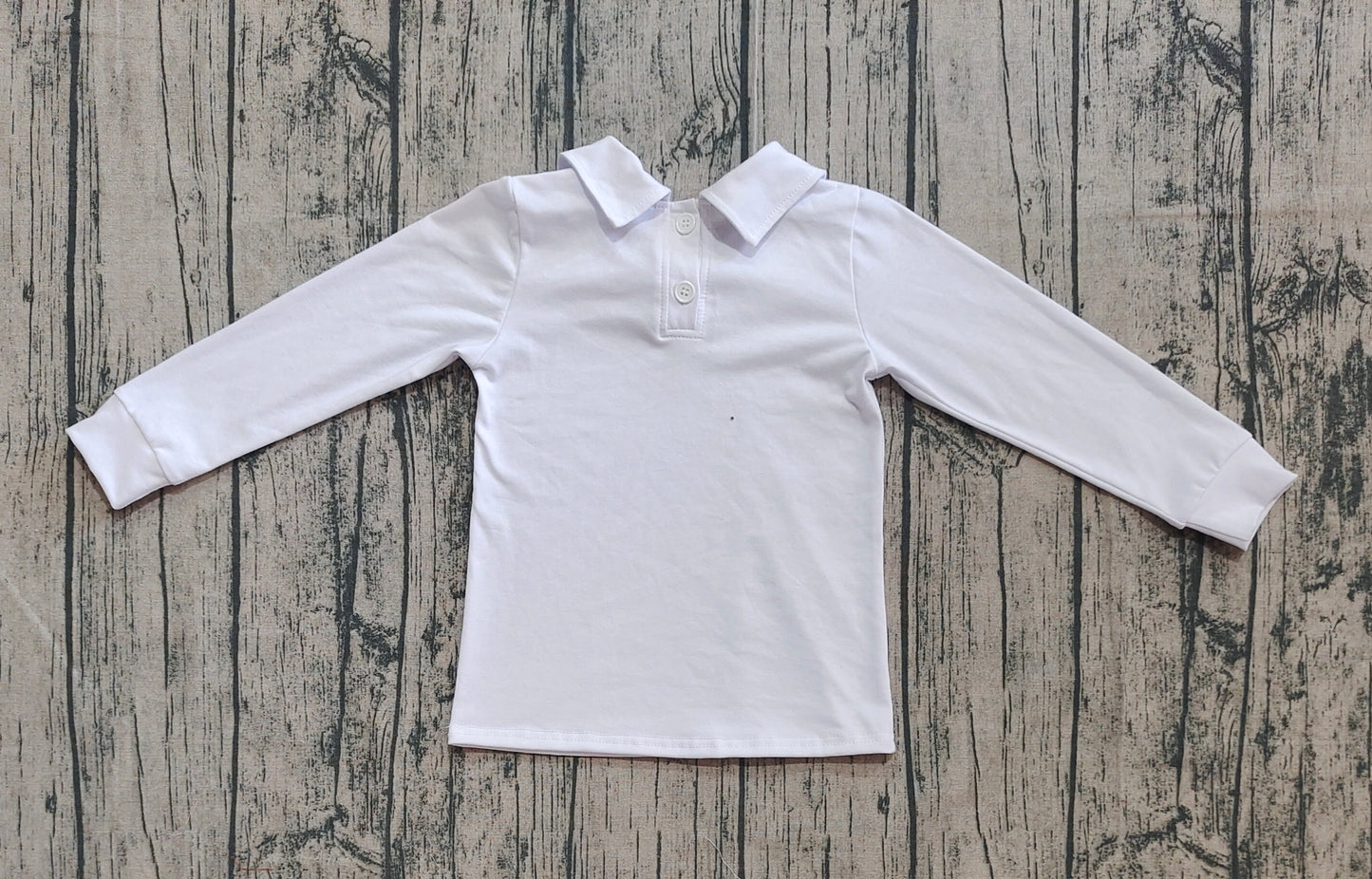 pre order long sleeve white collared boy shirt