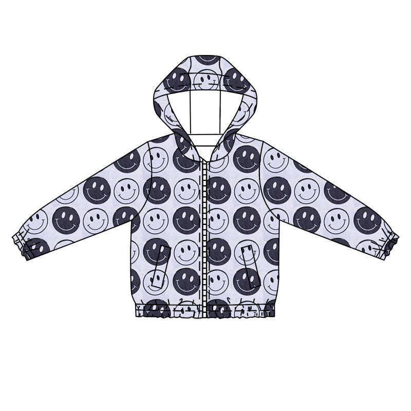 pre order smile print boys zip jacket
