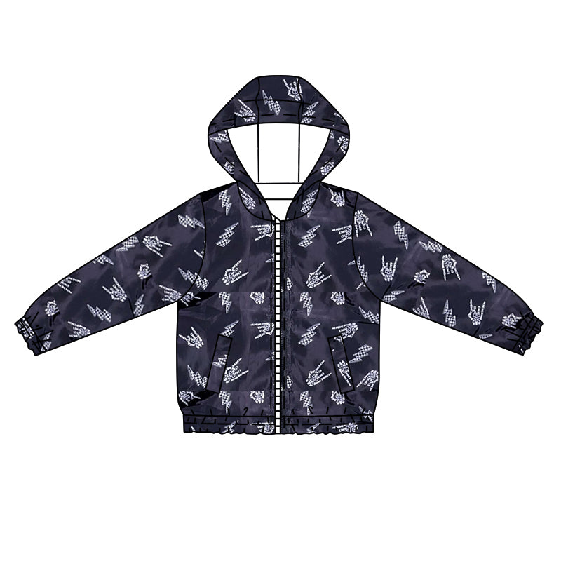 pre order skeleton print boys zip jacket
