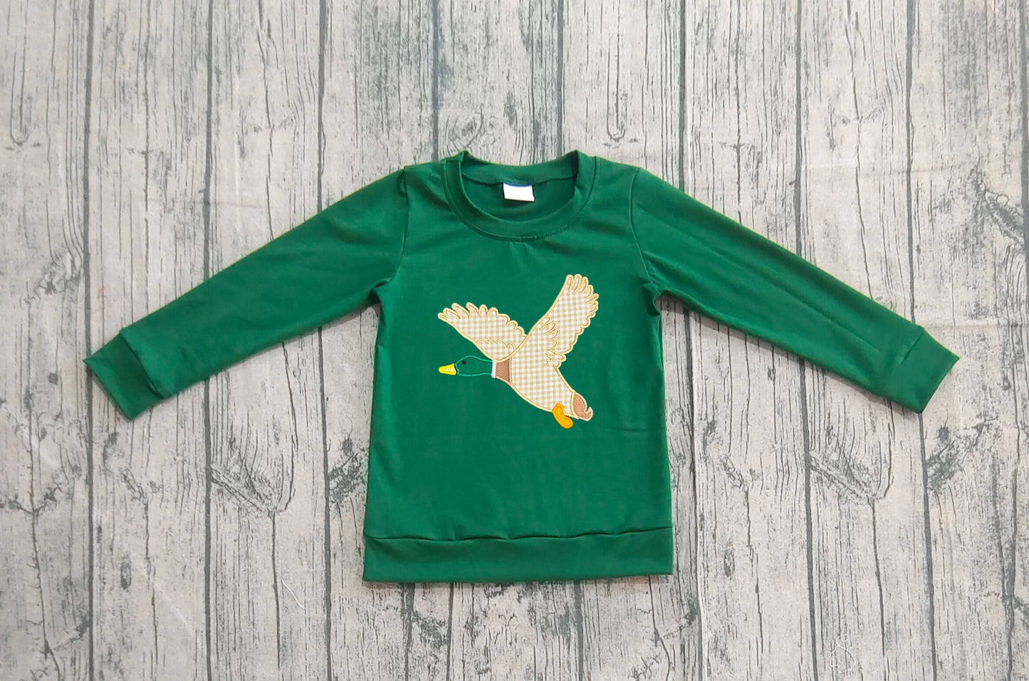pre order cotton green duck embroidery pullover