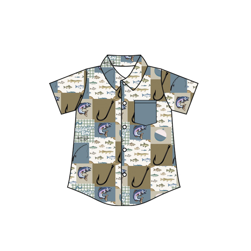 pre order daddy's boy fishing button down t-shirt