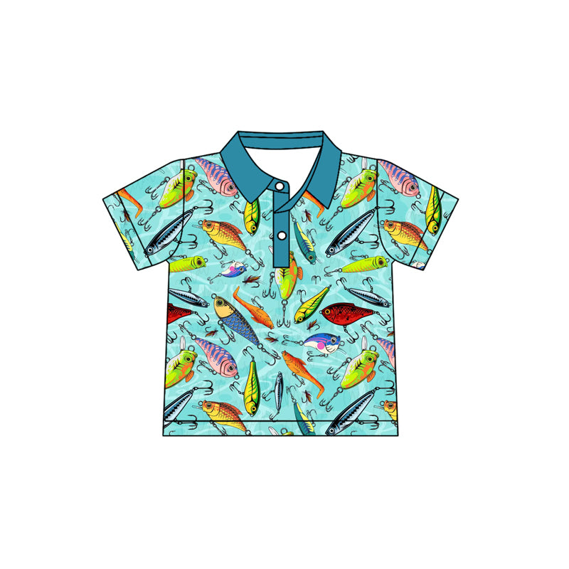 pre order fishing hook polo tee