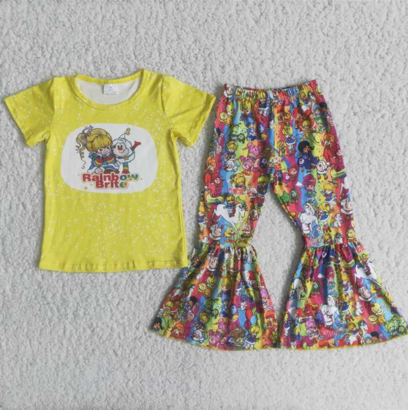 yellow rainbow brite girls cartoon bells set