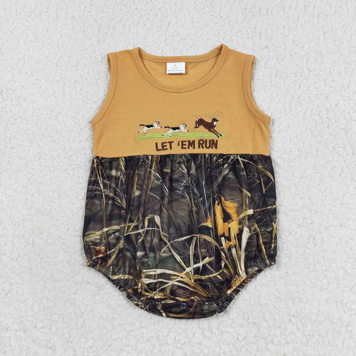 embroidery let'em run baby boy bubble