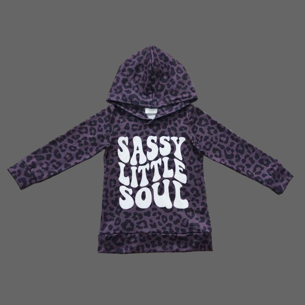 sassy little soul leopard hoodie sweater