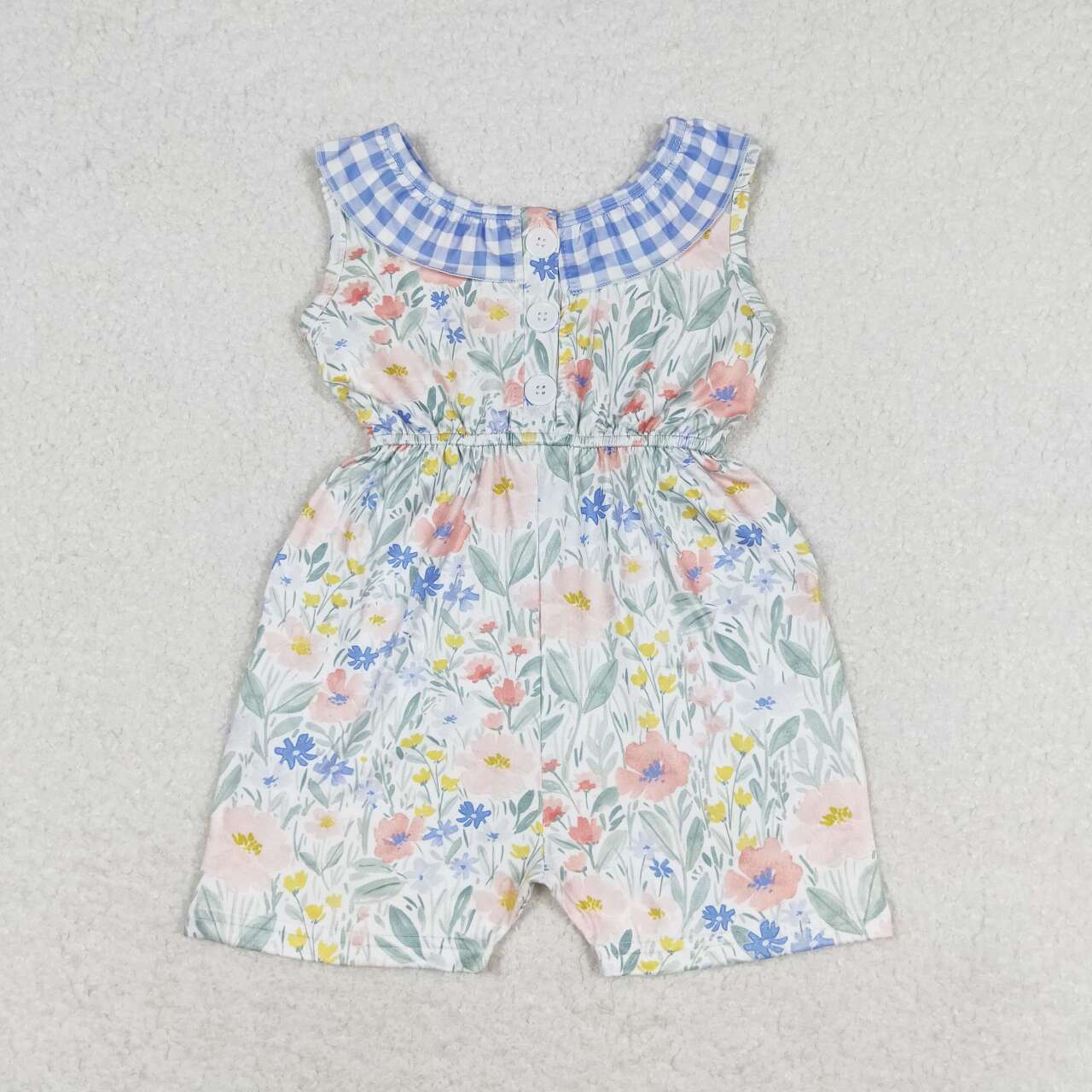 little girl floral jumpsuit shorts length jumper