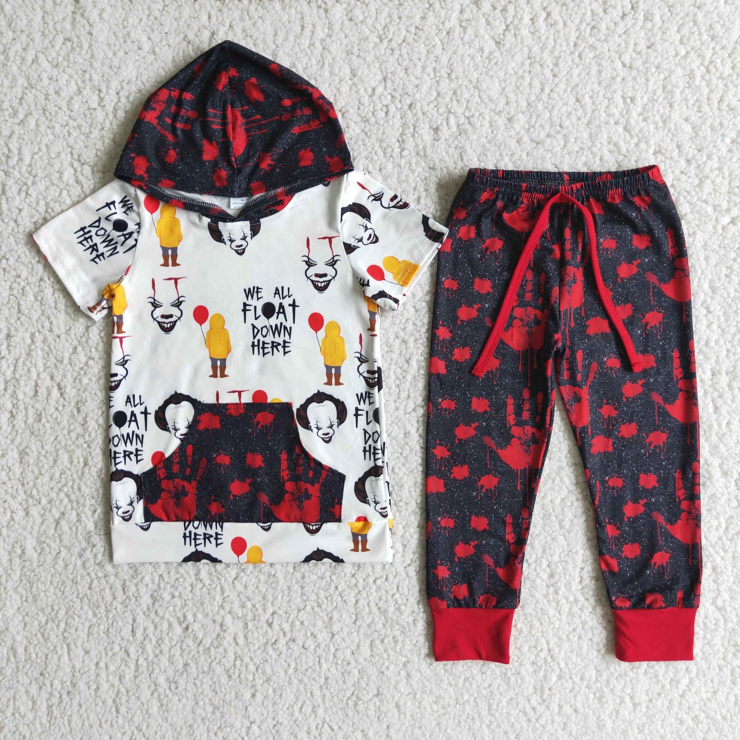 blood hoodie set boy halloween clothing