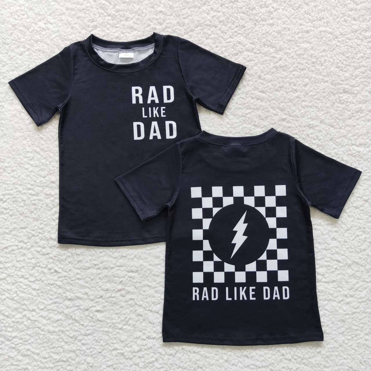 rad like dad black t-shirt boys clothing
